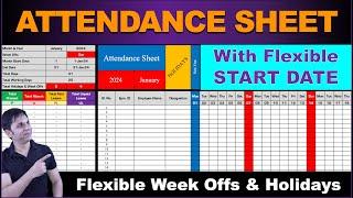 Attendance Sheet in Excel Fully Dynamic 2024