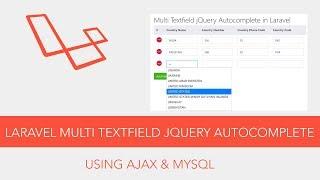 Integrate Multi Textfield jQuery Autocomplete With Laravel Using Ajax & MySQL in 5 Minutes