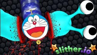 Slither.io - DORAEMON Skin GamePlay-Legendary Skin Release-WORLD RECORD Unlimited Length(CodeUpdate)