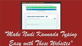 How to Convert NUDI to UNICODE "Make Nudi Kannada Typing Easy with These Websites"