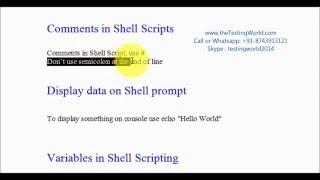 Shell Scripting : Create User defined variables