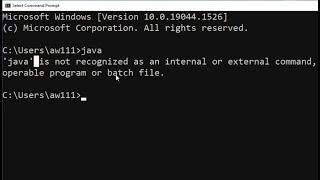 java is not recognized as an internal or external command