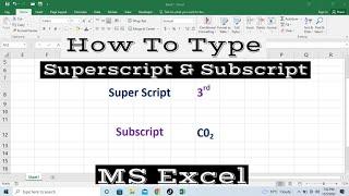 How To Type Superscripts and Subscripts in MS Excel | Write Power in Excel