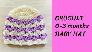 Quick and Easy Crochet Baby Hat (0-3 Months)  Perfect for Beginners / Step-by-Step Guide