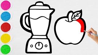 How to Draw a Blender and an Apple | Easy Step by Step