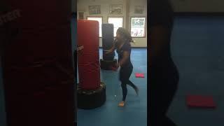 Women’s Self defense kicking drill endurance