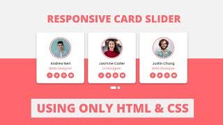 How to Create Responsive Card Slider in only HTML & CSS