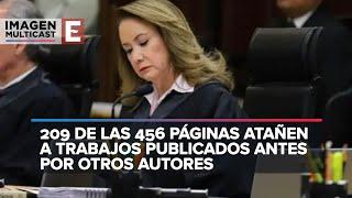 Ministra Yasmín Esquivel también habría plagiado su tesis de doctorado