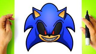 How to DRAW SONIC EXE face