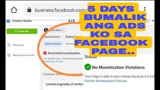 RESTRICTED MONETIZATION / IN-STREAM ADS SA FACEBOOK PAGE! 5 DAYS LANG SOLVED..