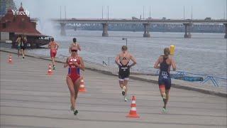 Dnipro embankment, competition for girls Triathlon European Cup.