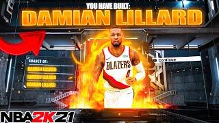 NBA 2K21 DAMIAN LILLARD BUILD- NEW PIE CHART- HALF COURT GREENS- BEST POINT GUARD BUILD