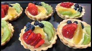 Mini fruit tart recipe / Custard Tart / Chana's Creations