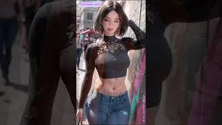 Walking on the Street with hot Ai Art Girl