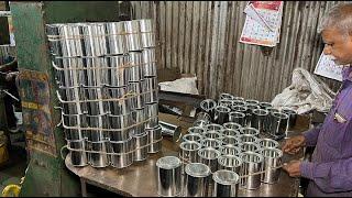 Amazing Skills to Make Cans With Stainless Steel. How It's Made Metal Cans.