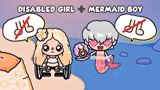 How I Met My First Love 🩷 Disabled Girl  Mermaid Boy | Sad Toca Boca Story | Toca Life World