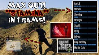 GTA 5 HOW TO MAX OUT "STAMINA" IN 1 GAME! GRAND THEFT AUTO V GUIDES!