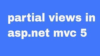 partial views in asp.net mvc 5