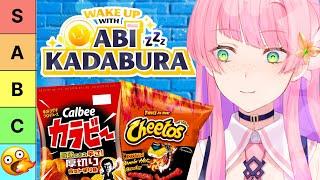 Ranking American + Japanese SPICY CHIPS | Wake Up with Abi【V4Mirai | Abi Kadabura】