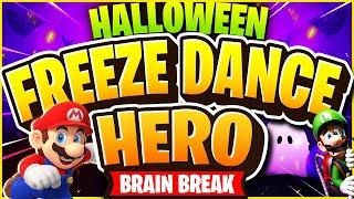 Mario Freeze Dance Hero  Halloween Brain Break  Just Dance  GoNoodle  Mario Run Challenge