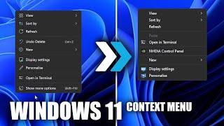 Disable redesigned context menu in Windows 11