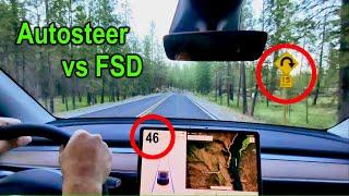 Tight turns: Tesla Autosteer vs FSD beta!