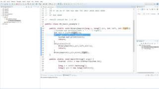 binary search java source code development | eclipse java neon enviroment