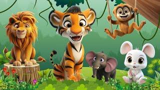 Cute Baby Monkeys - Lion, Tiger, Elephant, Rabbit, Eagle, Earthworms - ANIMAL (BGM)