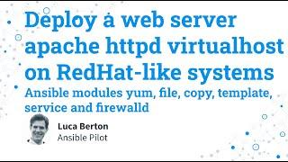 Deploy a web server apache httpd virtualhost on RedHat-like systems - Ansible modules