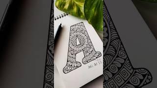 Alphabet A mandala art  #mandalaartforbeginners #alphabet #shortsvideo #drawing #art #trending