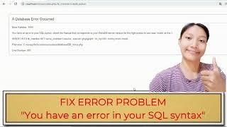 Fix error problem "you have an error in your SQL sintax"