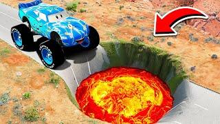 GIANT LIGHTNING MCQUEEN SONIC vs LAVA PIT IN GTA 5! GTA 5 EXPERIMENTS!