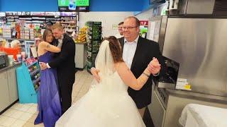 Couple Ties the Knot Inside Gas Station Disco Bathroom