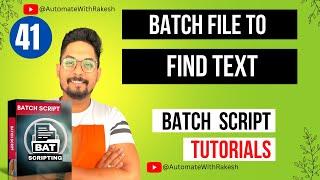 Batch File Find | Batch file to Find Text in Multiple Files