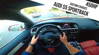 Audi S5 Sportback V6T 450HP - loud exhaust cold start and POV drive with accelerations [4K]