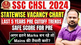 SSC CHSL 2024 | statewise vacancy details | last 5 years pre cutoff trends | safe score for pre exam