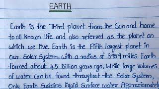 Essay on Earth | Essay writing | V-1 |