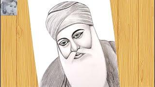 How to draw Guru Nanak Dev Ji step by step | Drawing Guru Nanak Dev Ji | Pencil Drawing Tutorial