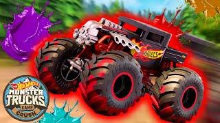 Monster Trucks Enter the Wild Paint Brawl Challenge! - Cartoons for Kids | Hot Wheels