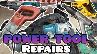 More Powertools in for repair. Makita, Milwaukee, dewalt, Hikoki Metabo and Jet Chisel.