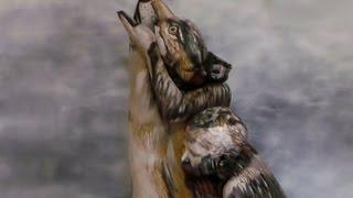 Artist Creates Optical Illusion of a Wolf Using Nude Body Painted Models | New York Post