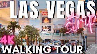 Las Vegas Walking Tour 4K  THE STRIP Virtual Walk  People Watching- Treadmill Visuals (No Talking)