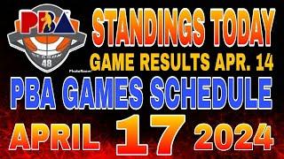PBA Standings today as of April 14, 2024 | PBA Game results | Pba schedule April 17, 2024