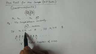 Run Test for one Sample  - NP tests  - BSc Statistics