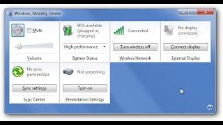 Windows Mobility Center Disable and Enable in Windows 7 2015