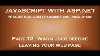 Warn user before leaving web page with unsaved changes