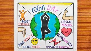 International Yoga Day Drawing / Yoga Day Drawing / Yoga Drawing / Yoga Poster / Easy Yoga Drawing