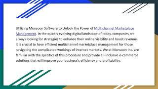 Unlocking the Power of Multichannel Marketplace Management with Monsoon Software