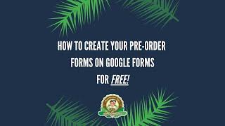 HOW TO CREATE PRE-ORDER FORM ON GOOGLE FORMS | FOR FREE!