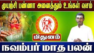 மிதுனம் - முயற்சி பண்ணா உங்கள் வசம் | November Month - நவம்பர் மாத ராசி பலன் - Mithunam 2024